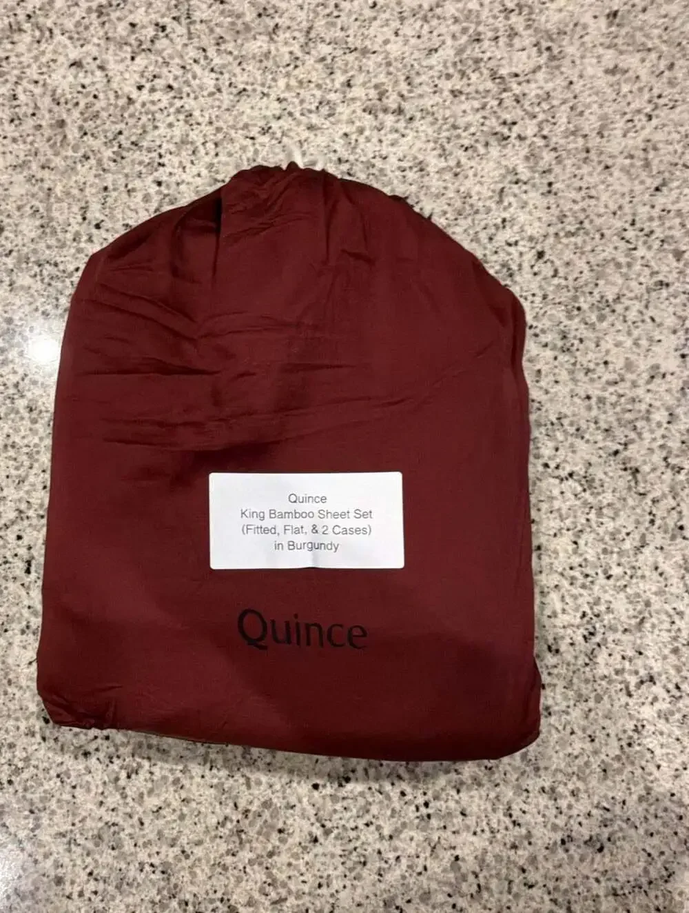 Quince King Bamboo Sheet Set (Fitted, Flat, & 2 Cases) in Burgundy